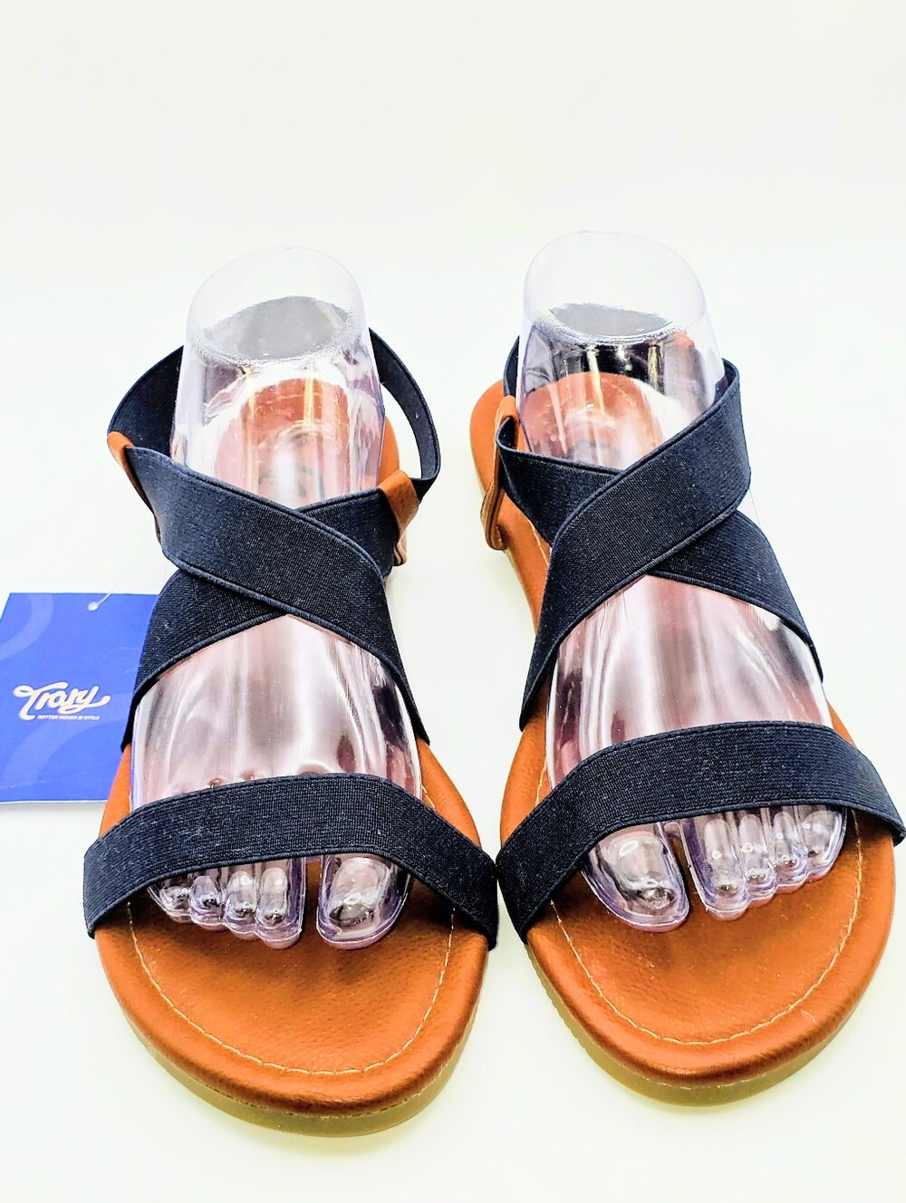 Trory 'Better Moves' Navy Blue Strappy Slingback Sandals (11)